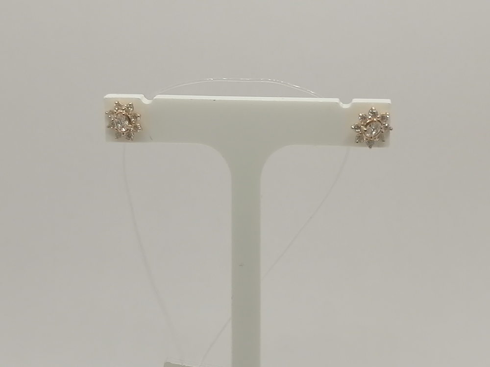 029956 СЕРЬГИ ПУСЕТЫ с камнями (Au 585)