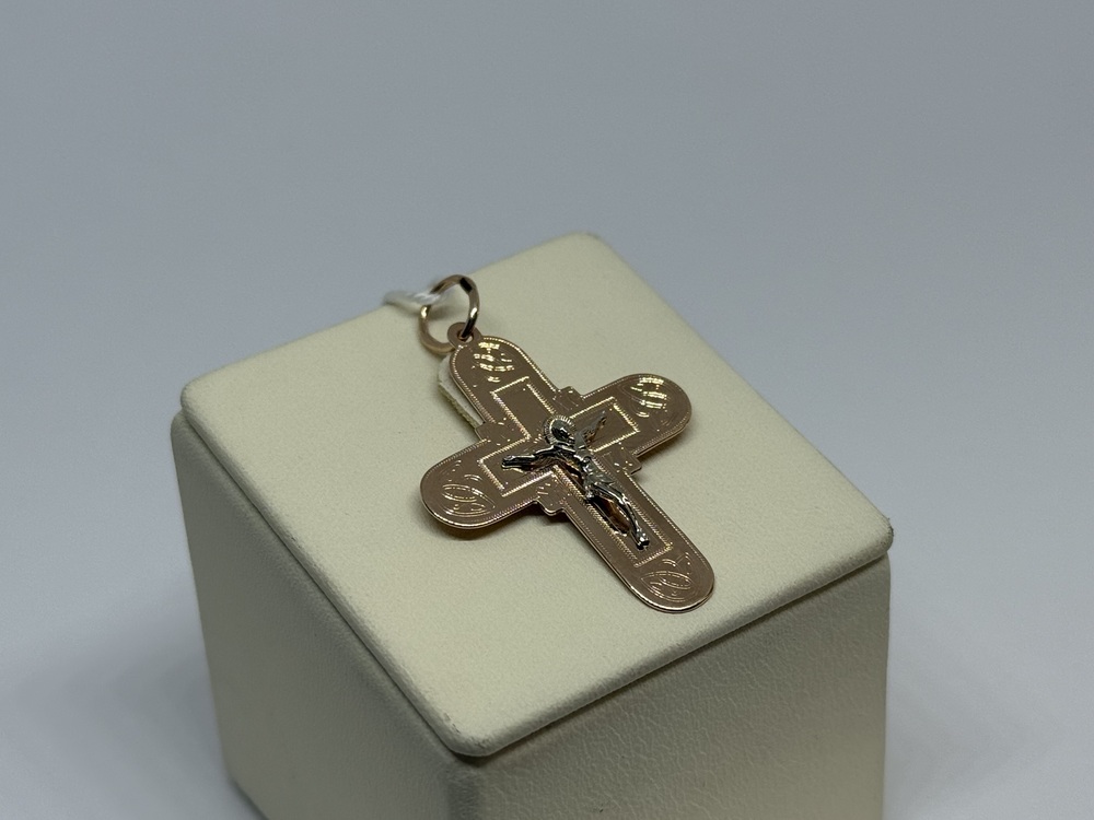 ПОДВЕСКА КРЕСТ БЕЗ КАМНЯ (Au 585)