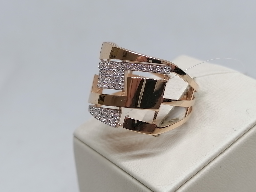 КОЛЬЦО С КАМНЯМИ (Au 585)