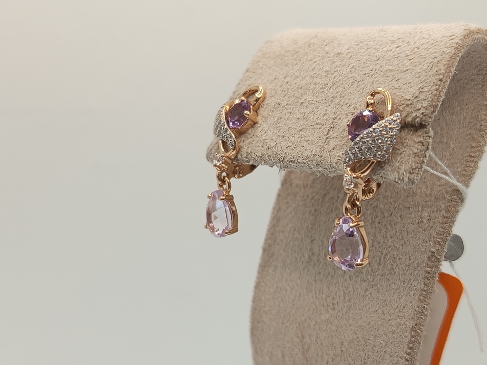 СКМИ585 СЕРЬГИ С КАМНЯМИ (Au 585)