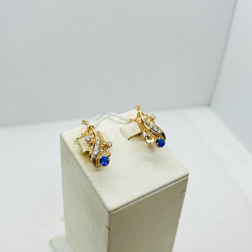 СКМИ585 СЕРЬГИ С КАМНЯМИ (Au 585)