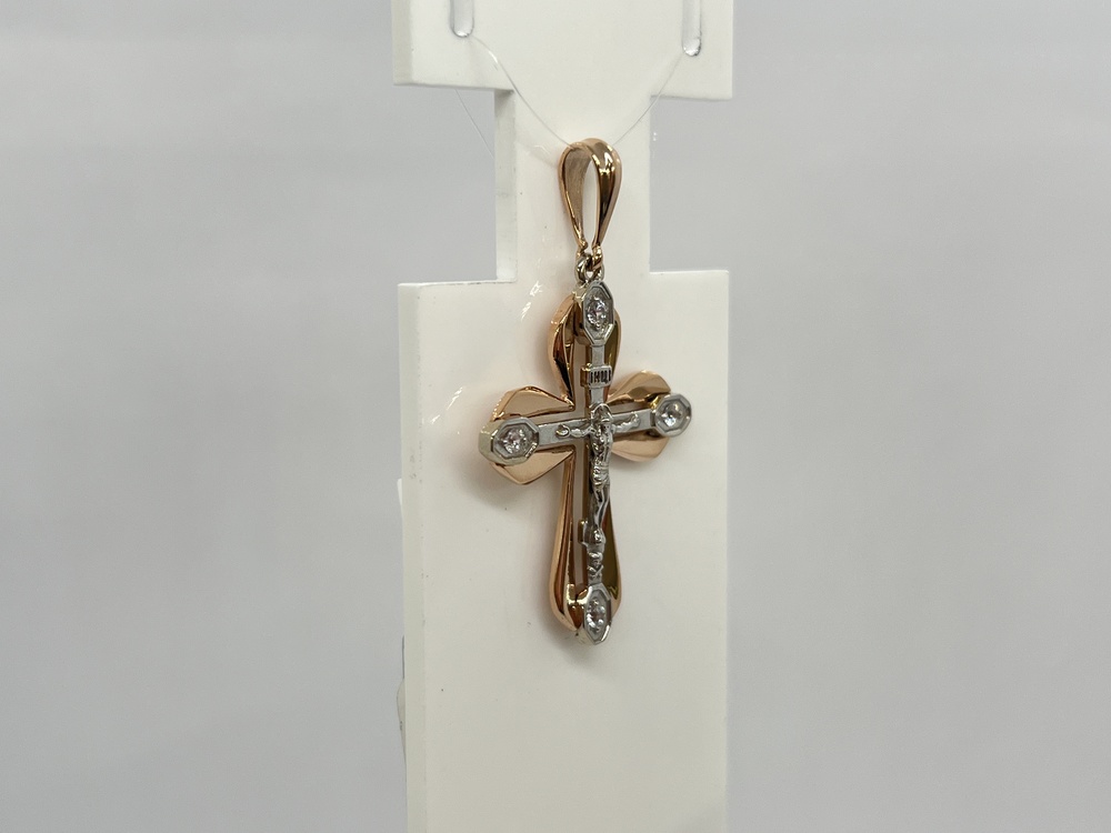 ПОДВЕСКА КРЕСТ с камнями (Au 585)