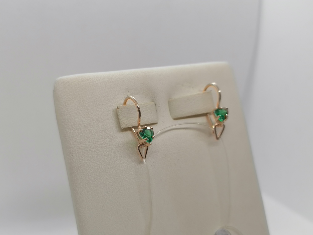 СЕРЬГИ ПЕТЕЛЬКА с камнем (Au 585)