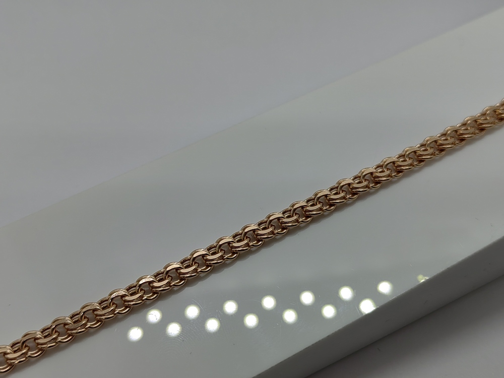 7080200П-20 БРАСЛЕТ ПУСТОТЕЛЫЙ Бисмарк (Au 585)