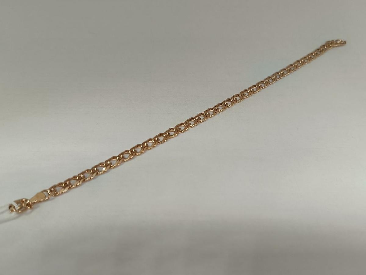 БРАСЛЕТ ПОЛНОВЕСНЫЙ Ромб двойной Au 585