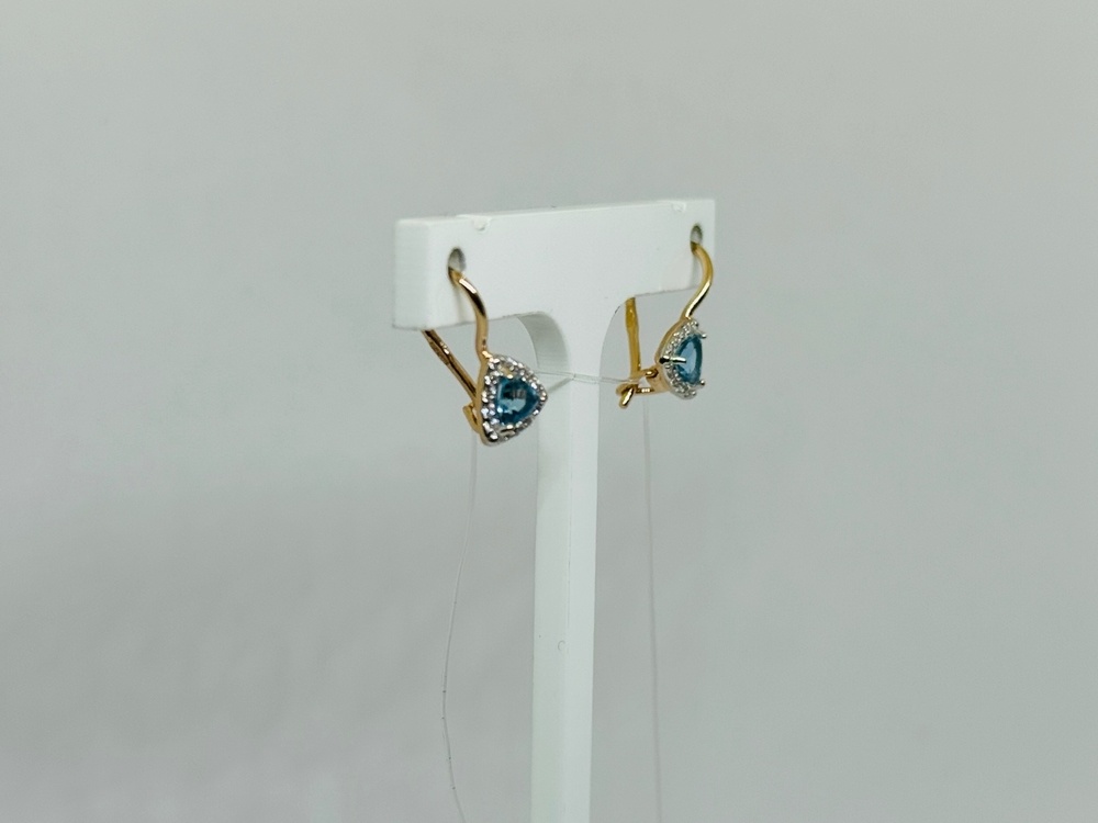 СЕРЬГИ ПЕТЕЛЬКА с камнями (Au 585)