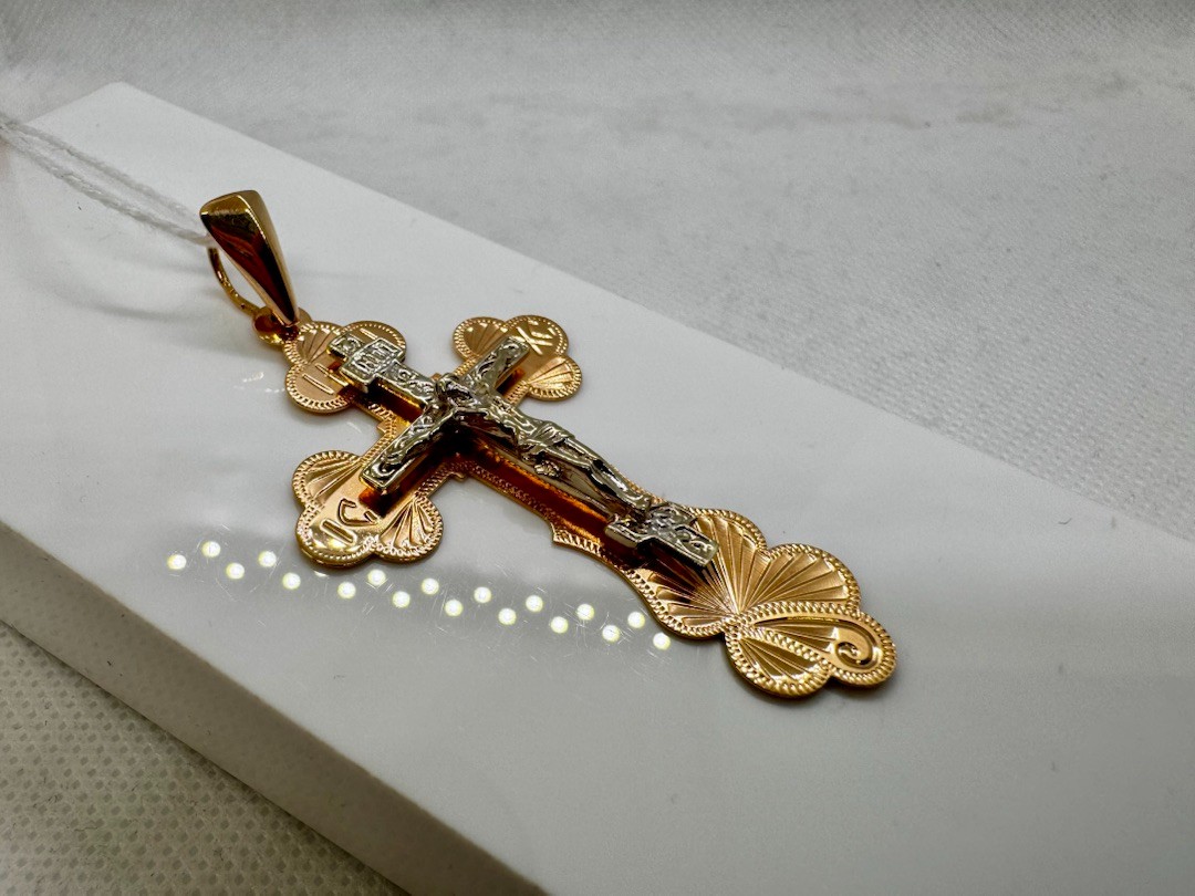 ПОДКБК585 ПОДВЕСКА КРЕСТ БЕЗ КАМНЯ (Au 585)