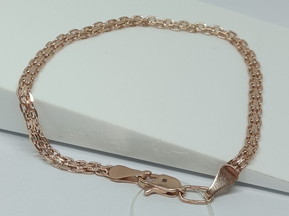 БРАСЛЕТ ПУСТОТЕЛЫЙ Бисмарк машинный (Au 585)