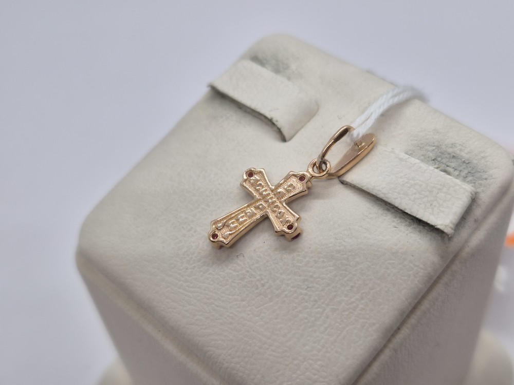 ПОДВЕСКА КРЕСТ С КАМНЯМИ (Au 585)