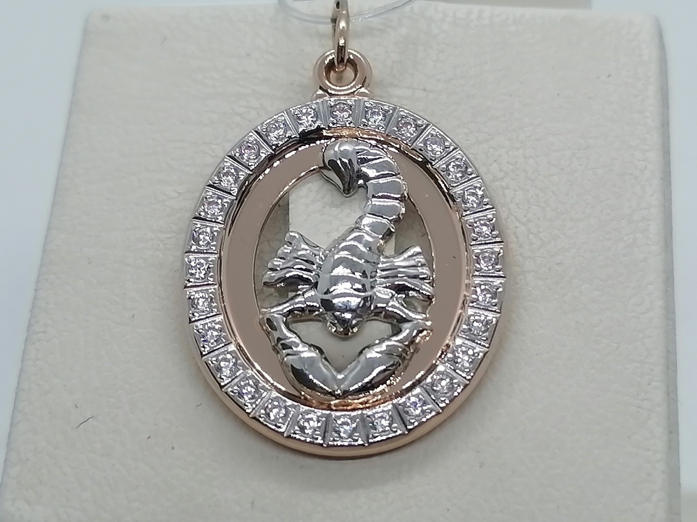 033544 ПОДВЕСКА ЗНАК ЗОДИАКА СКОРПИОН (Au 585)