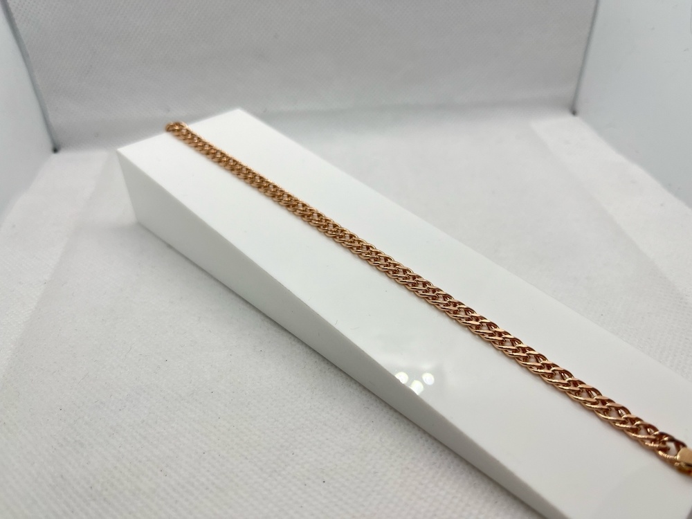 БРАСЛЕТ ПУСТОТЕЛЫЙ Ромб двойной Au 585