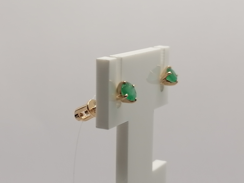 СЕРЬГИ ПУСЕТЫ изумруд (Au 585)