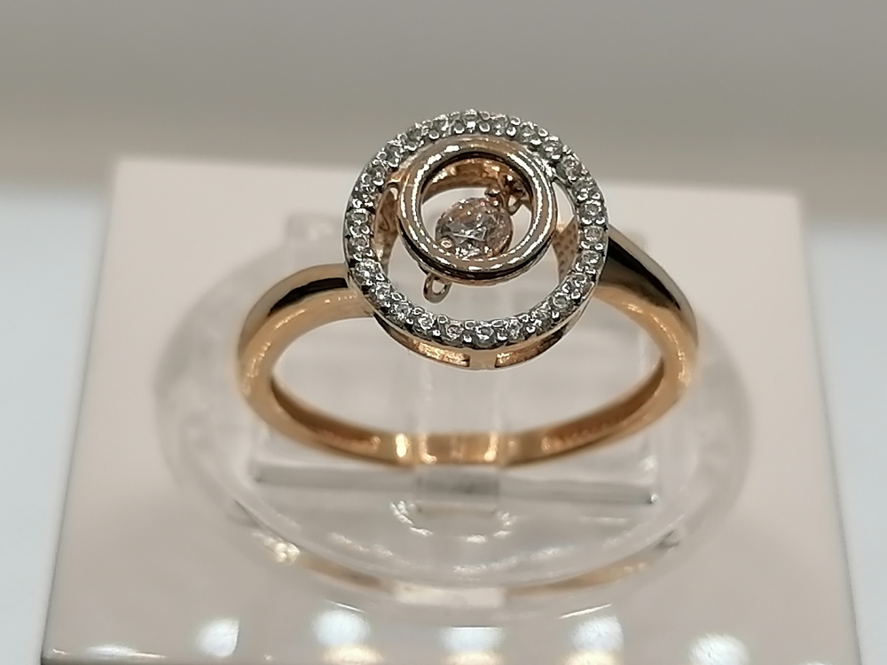 КОЛЬЦО С КАМНЯМИ (Au 585)