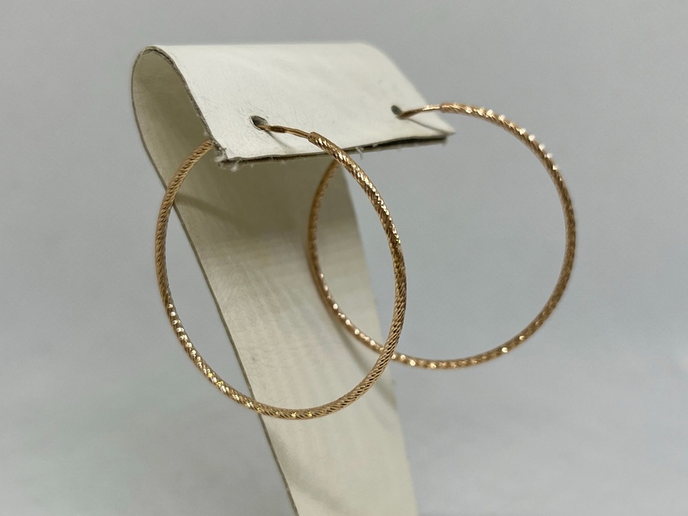 СЕРЬГИ КОНГО Рифленые (Au 585)