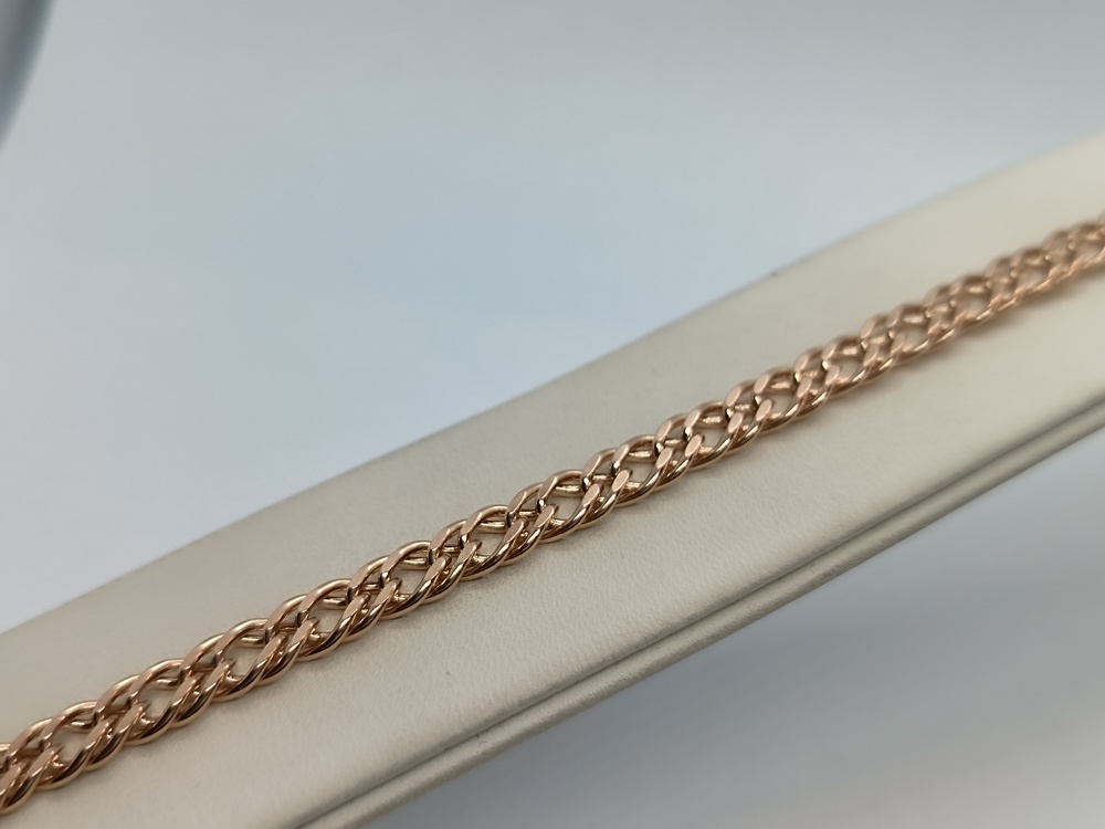 БРАСЛЕТ ПОЛНОВЕСНЫЙ Ромб двойной Au 585