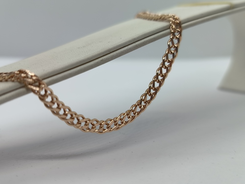 БРАСЛЕТ ПУСТОТЕЛЫЙ Ромб двойной (Au 585)