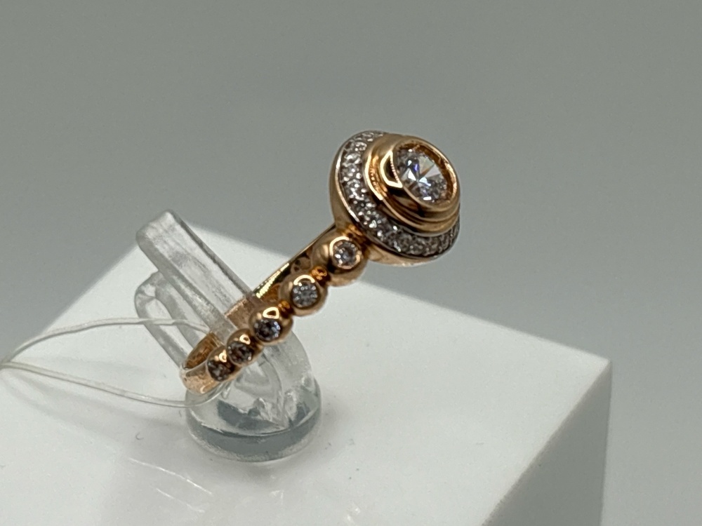 КОЛЬЦО С КАМНЯМИ (Au 585)