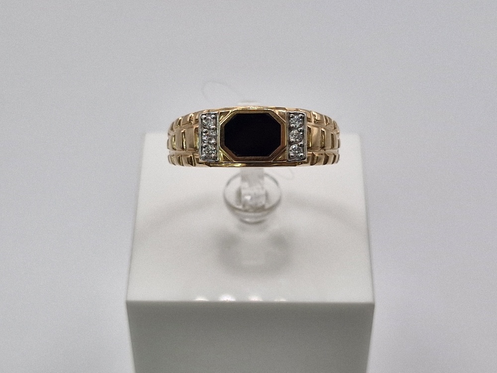 КОЛЬЦО ПЕЧАТКА с камнями (Au 585)