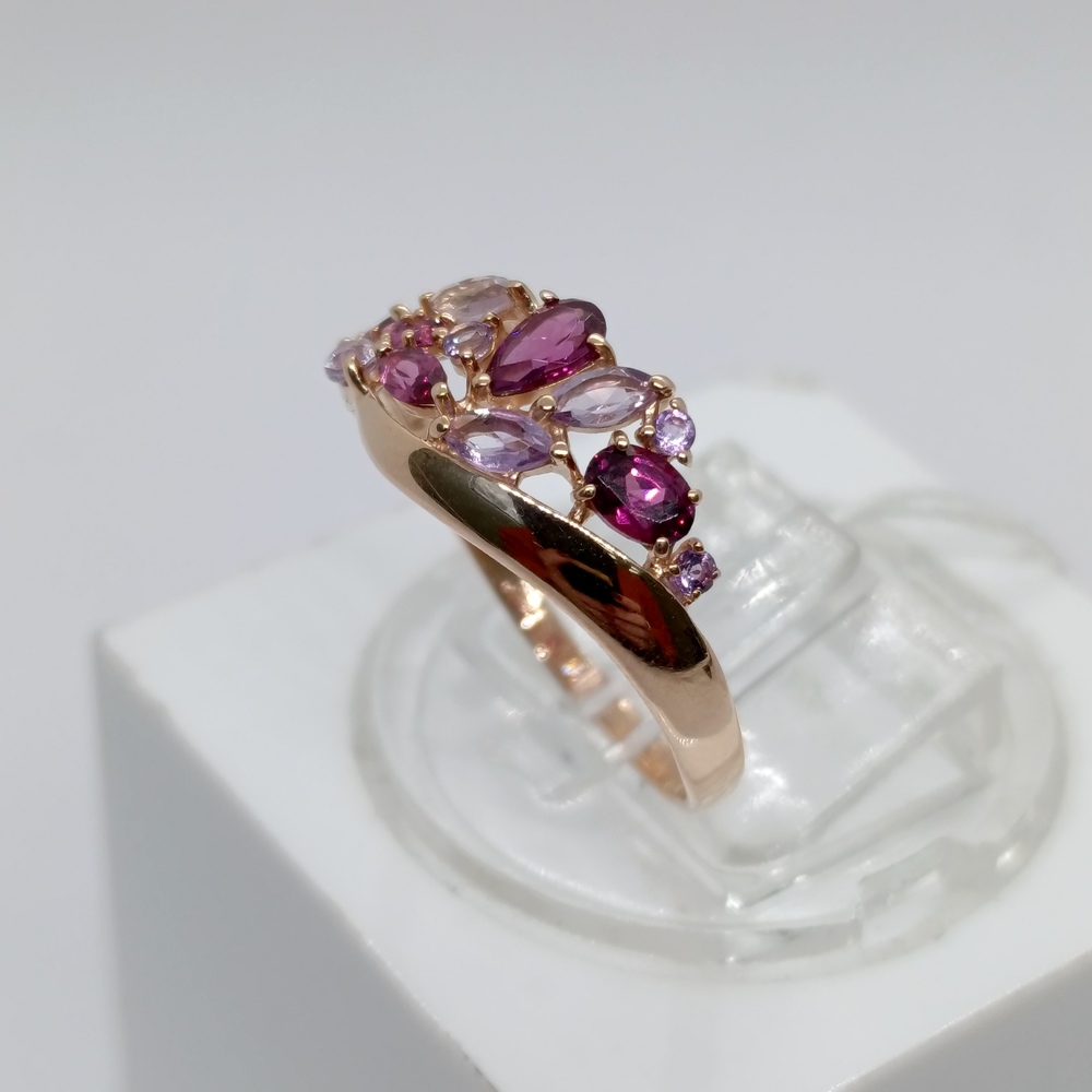 КОЛЬЦО С КАМНЯМИ (Au 585)