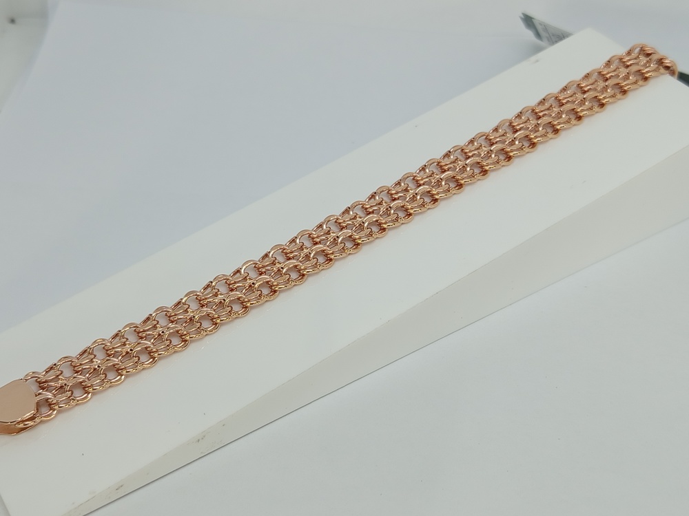 Бисмарк Б100 Двухрядный БРАСЛЕТ ПУСТОТЕЛЫЙ Бисмарк (Au 585)