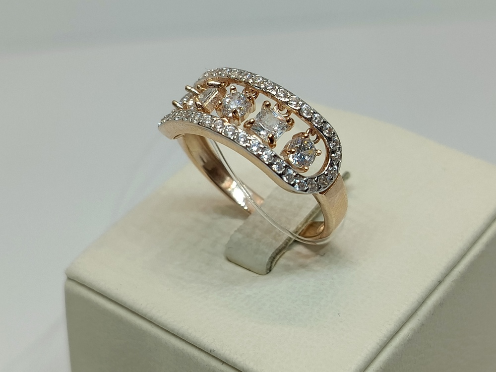 КОЛЬЦО С КАМНЯМИ (Au 585)