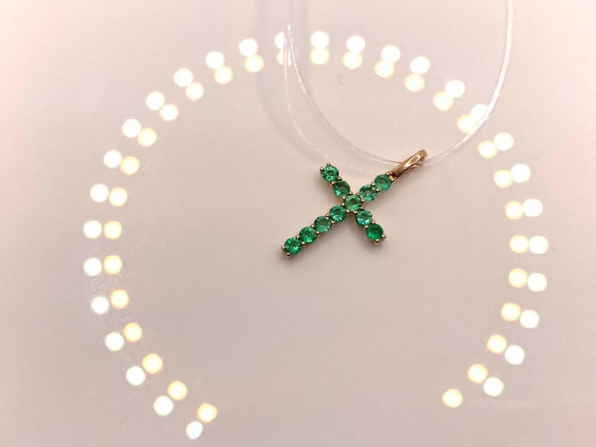 ПОДВЕСКА КРЕСТ с камнями (Au 585)