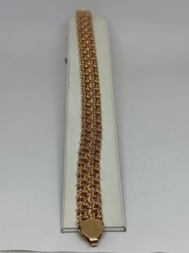 Бисмарк Б100 Двухрядный БРАСЛЕТ ПУСТОТЕЛЫЙ Бисмарк (Au 585)