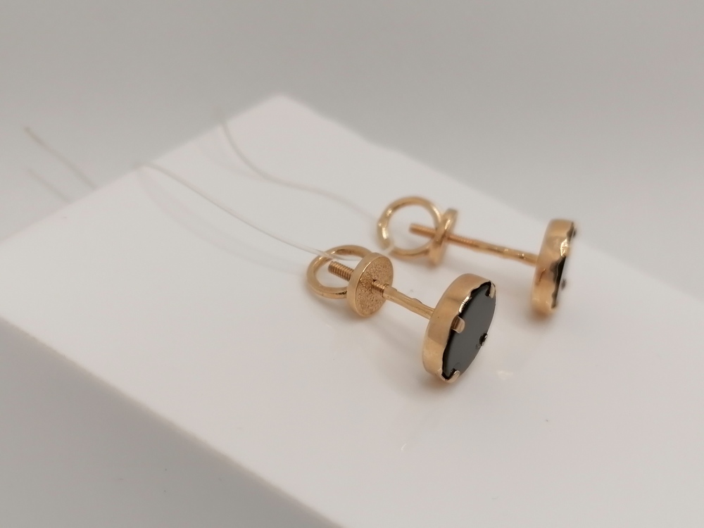 02383-8 СЕРЬГИ ПУСЕТЫ с камнем (Au 585)