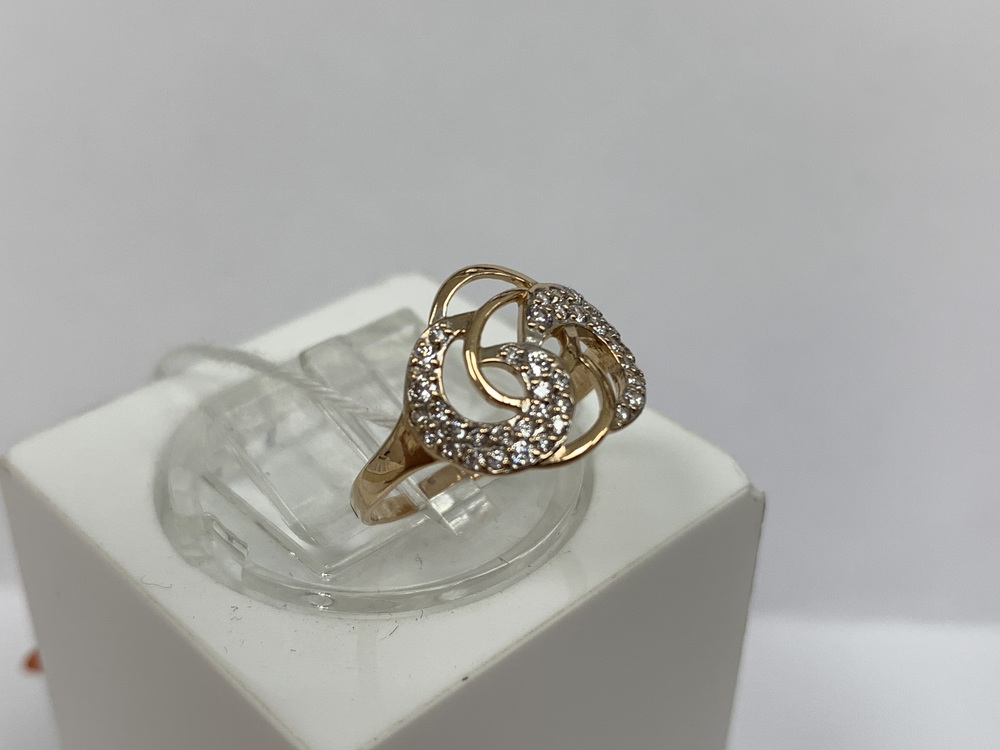 КОЛЬЦО С КАМНЯМИ (Au 585)