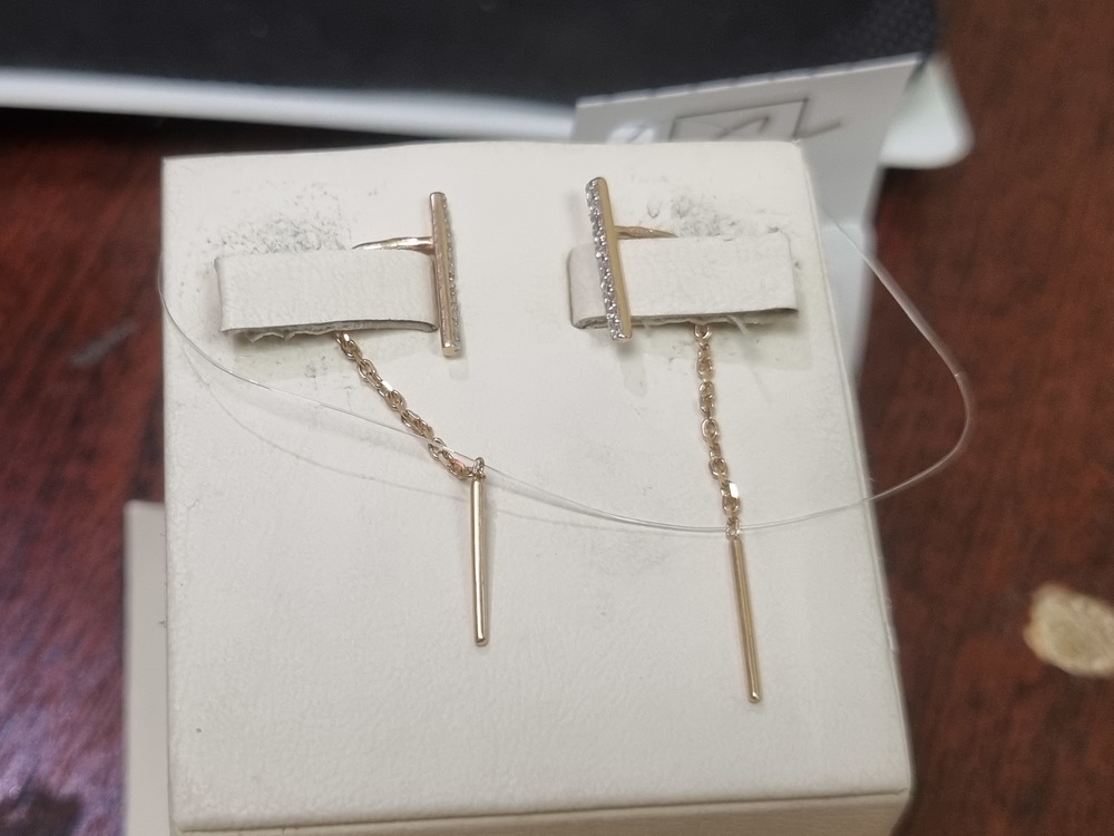 СЕРЬГИ ПРОДЕВКИ с камнями (Au 585)