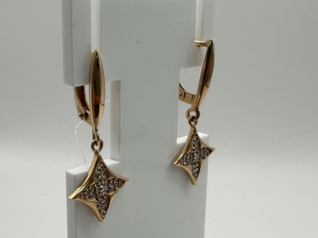 СЕРЬГИ С КАМНЕМ (Au 585)