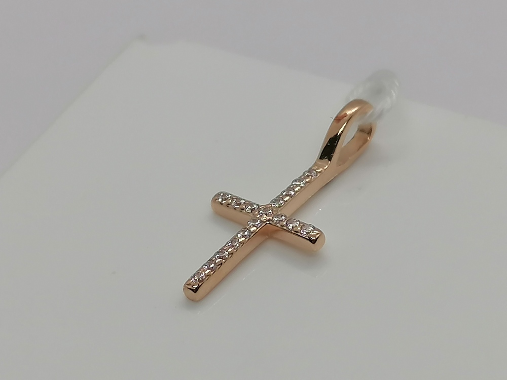 ПОДВЕСКА КРЕСТ С КАМНЯМИ (Au 585)