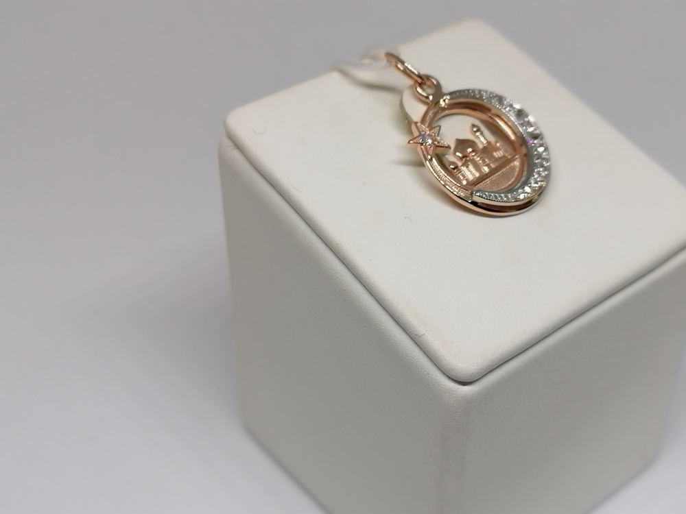 ПОДВЕСКА МЕЧЕТЬ С КАМНЯМИ (Au 585)