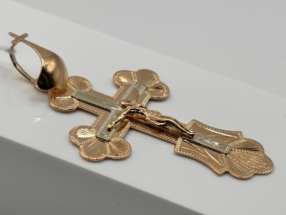 ПОДКБК585 ПОДВЕСКА КРЕСТ БЕЗ КАМНЯ (Au 585)