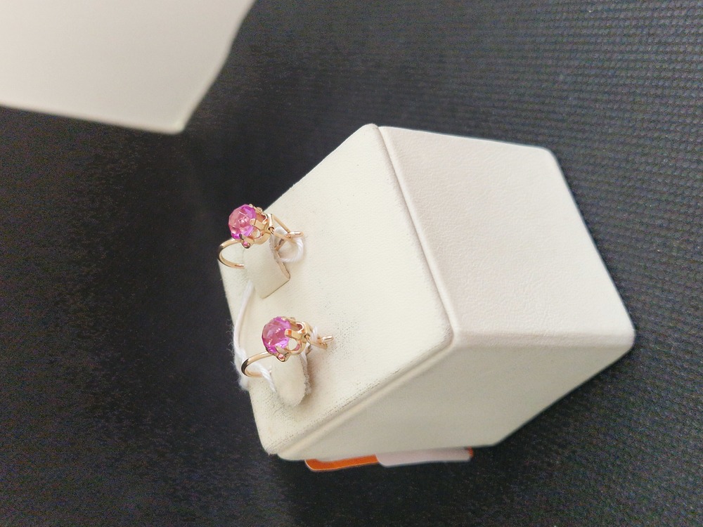 СКМ583 СЕРЬГИ С КАМНЕМ (Au 583)