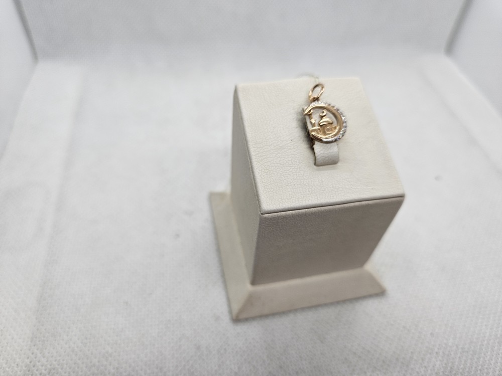 03-2386 ПОДВЕСКА ПОЛУМЕСЯЦ с камнями (Au 585)