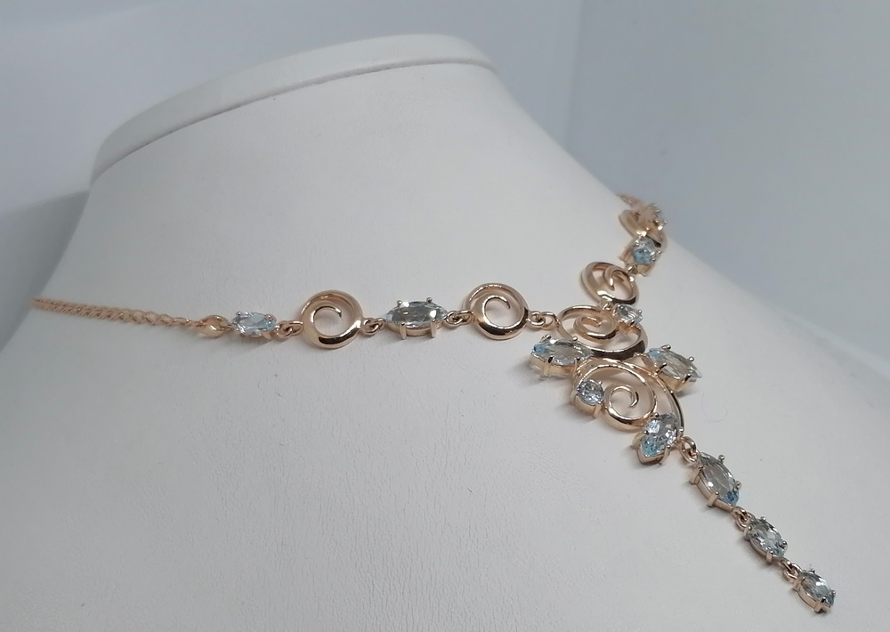 КОЛЬЕ С КАМНЯМИ Au 585