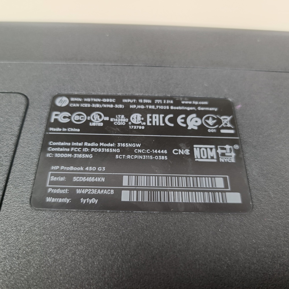 Ноутбук HP; Core i3-6100U, Intel HD Graphics 520, 8 Гб, 250 Гб, Нет