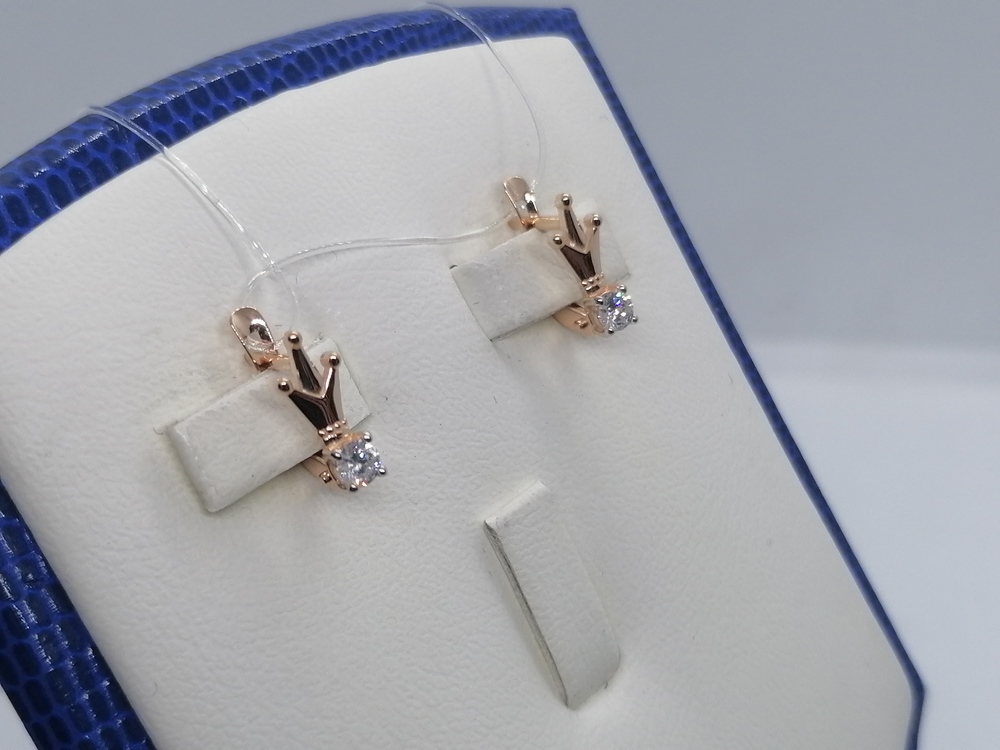 027714 СЕРЬГИ С КАМНЕМ (Au 585)