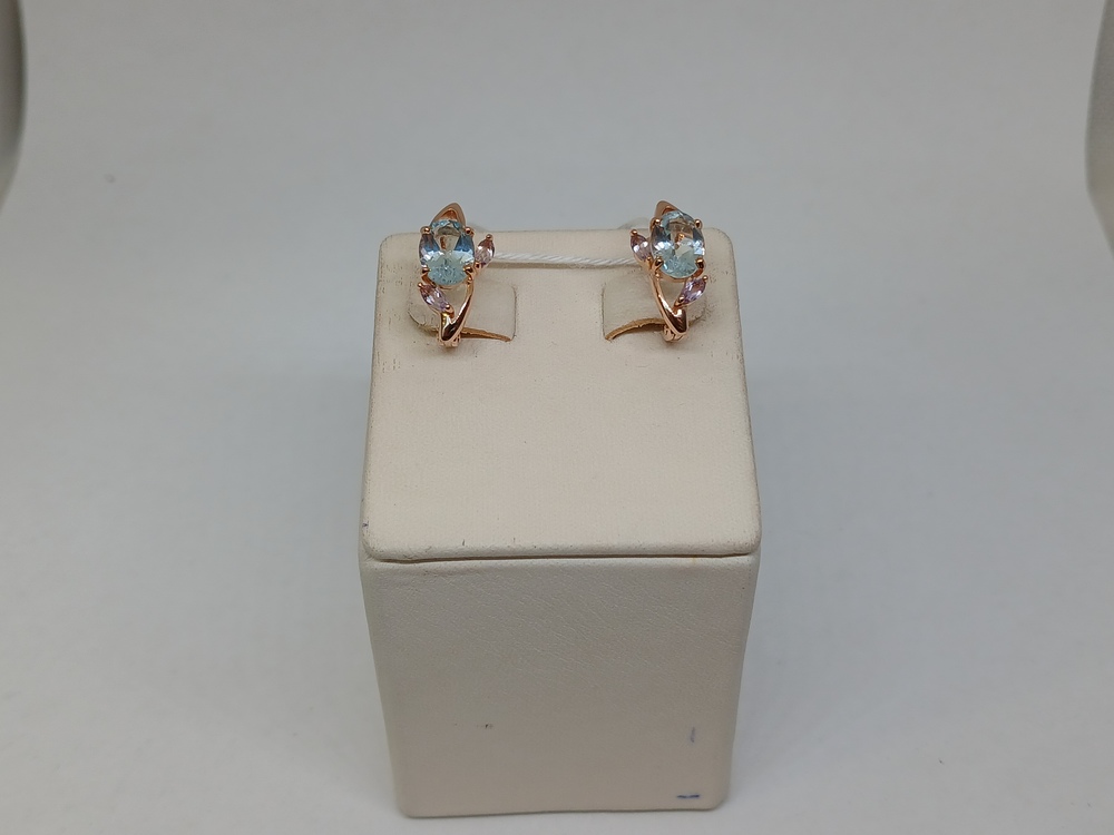 СКМИ585 СЕРЬГИ С КАМНЯМИ (Au 585)