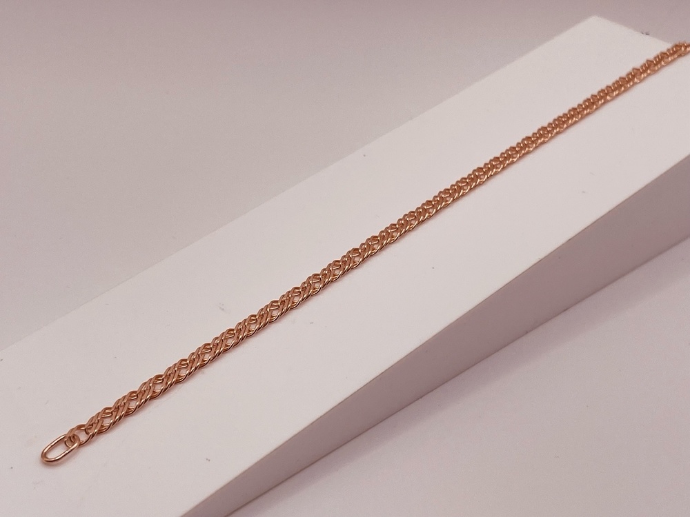 БРАСЛЕТ ПУСТОТЕЛЫЙ Ромб двойной (Au 585)