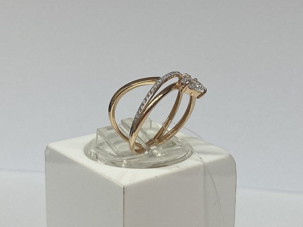 КОЛЬЦО С КАМНЯМИ (Au 585)