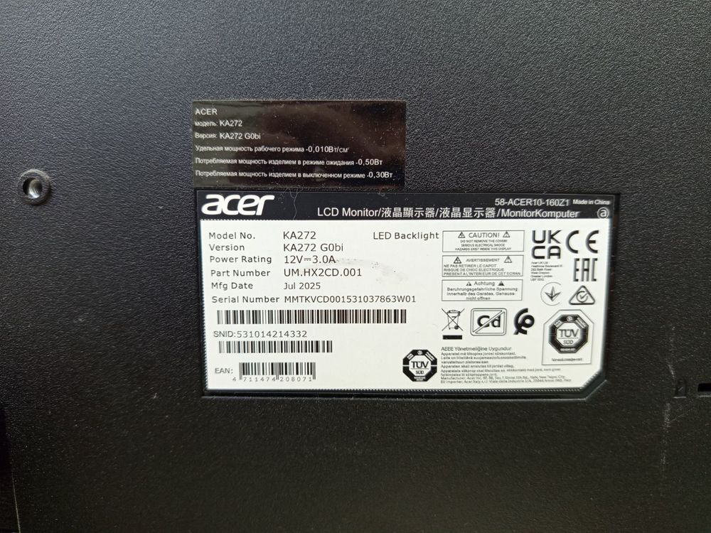 Монитор Acer KA272G0bi