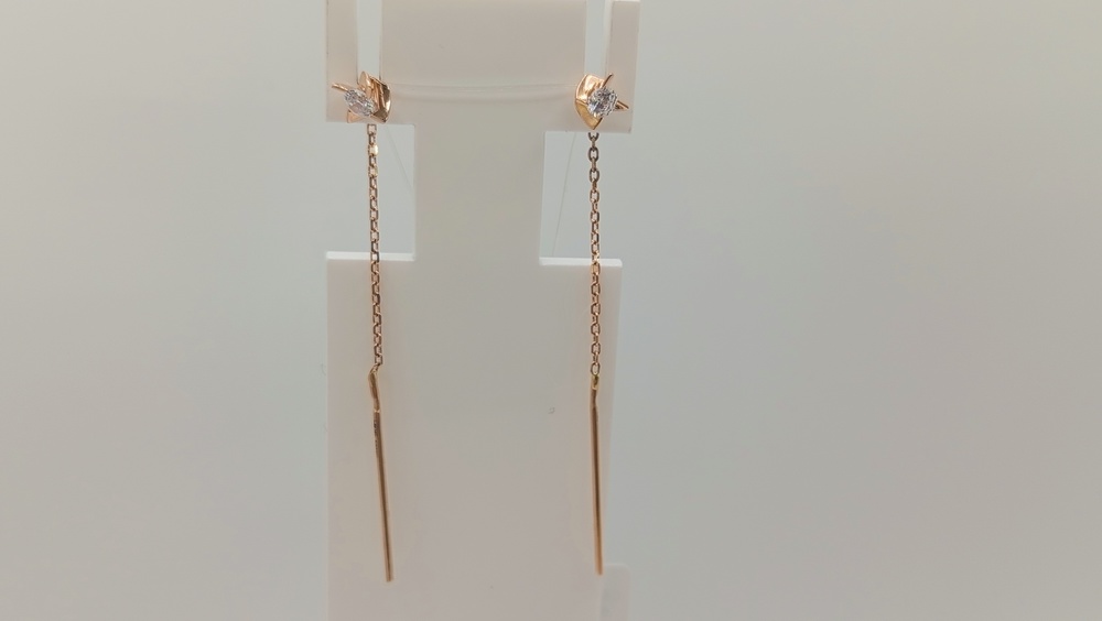 СЕРЬГИ ПРОДЕВКИ с камнем (Au 585)
