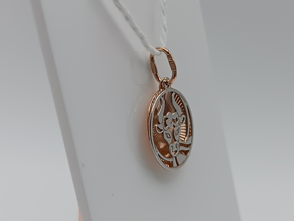 ПОДЗЗТ585 ПОДВЕСКА ЗНАК ЗОДИАКА ТЕЛЕЦ (Au 585)