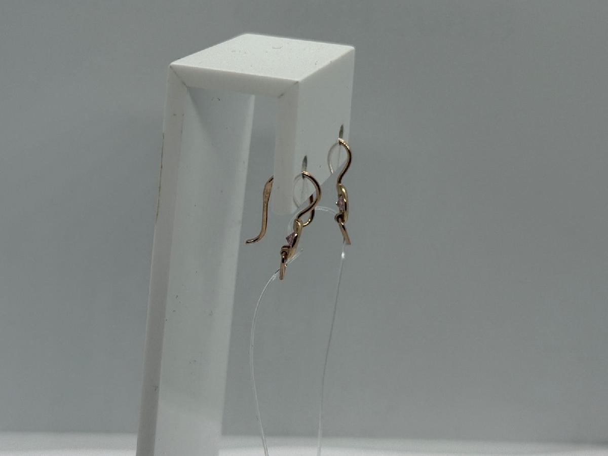 СЕРЬГИ ПЕТЕЛЬКА с камнем (Au 585)