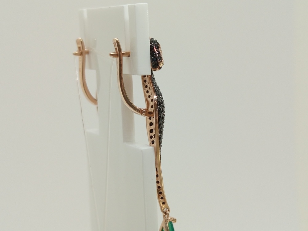 СЕРЬГИ АГАТ с камнями (Au 585)