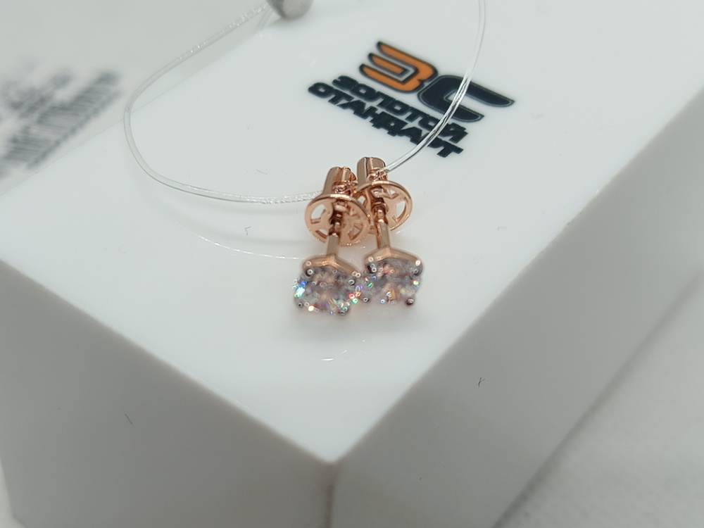 СЕРЬГИ ПУСЕТЫ с камнем (Au 585)