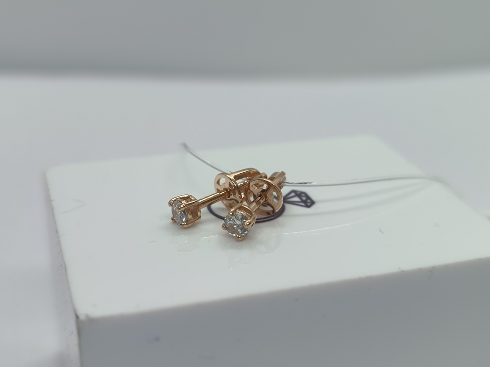 СЕРЬГИ ПУСЕТЫ с камнем (Au 585)