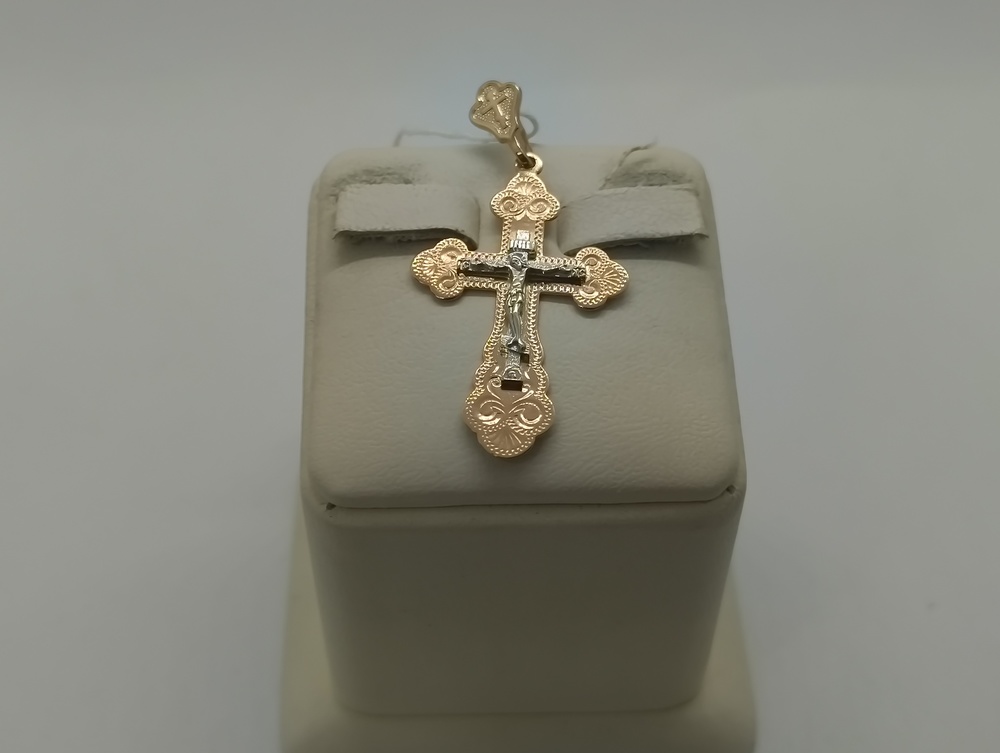 ПОДКБК585 ПОДВЕСКА КРЕСТ БЕЗ КАМНЯ (Au 585)